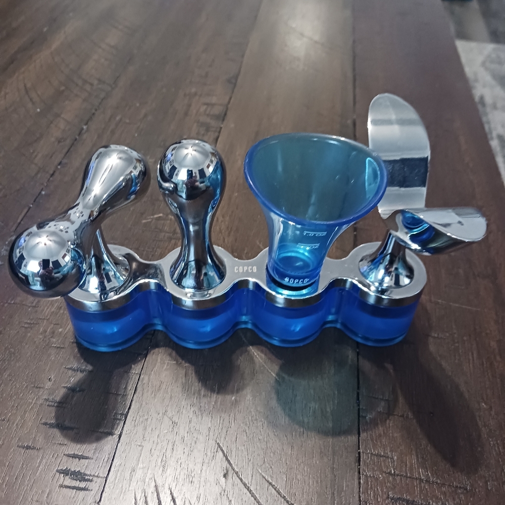 Karim Rashi Copco  blue wine stopper jigger set-5 pieces